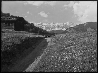 Motiv bei Seewis, Strasse und Hütte links