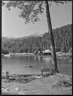 Flims mit Caumasee, mit Gondel Baum rechts