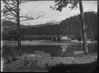 Flims See mit Gondel alte Aufnahme