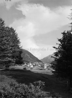 Pontresina, links und rechts Bäume