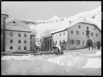 Sent, Dorfplatz Winteraufnahme