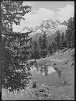 Ftan Schwimmbad mit Lischana 1931 Neuschnee
