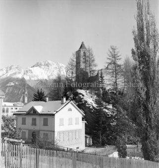 aufgenommen vom Dorf aus, Bezeichnung Hülle: Sent, Winter, 1948