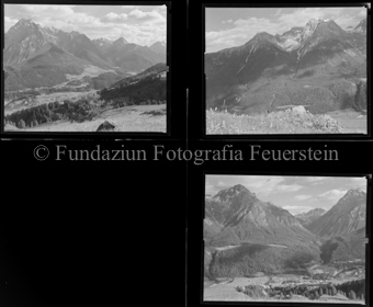 Panorama Scuol mit den Bergen