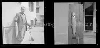 Nielsen Holm, Scuol, Porträt mit gefangener Forelle