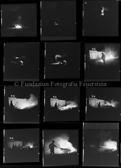 Feuerwehr, Übung mit Handfeuerlöscher