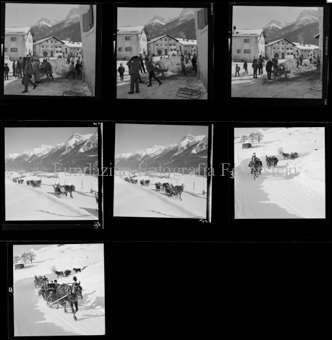 Pferdeschlitten und Strohmann, Hom Strom