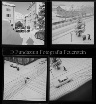 Verschneite Strasse, Winterthur