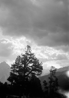 Arve im Gegenlicht mit Wolken