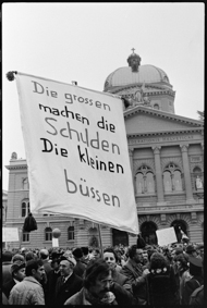 Gewerkschafts-Demonstration auf dem Bundesplatz