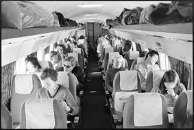 In der Flugzeug-Kabine der Dan-Air G-ASPL