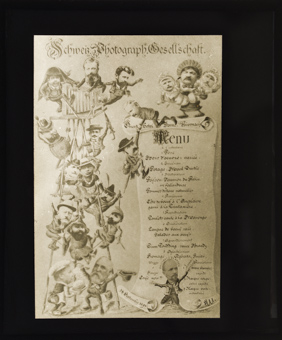 Menukarte der Generalversammlung von 1894 in Zürich