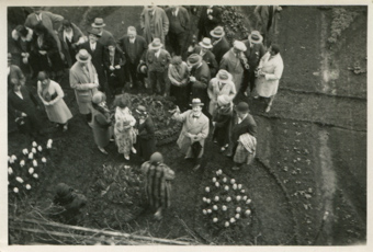 Mitglieder des Schweizer Photographen Vereins im Garten vom Gasthaus zum Bären (Ort unbekannt), anlässlich der Generalversammlung von 1931 in Bern