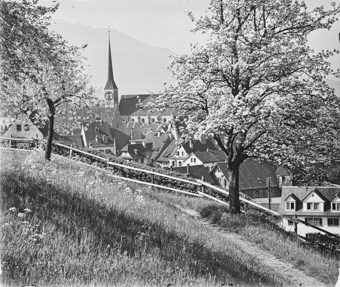 Blick auf die Katholische Kirche von Zug