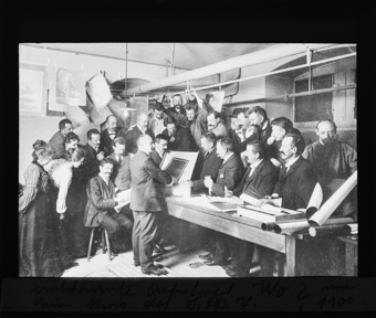 Gruppenaufnahme von Mitgliedern des Schweizer Photographen Vereins