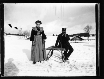 Cheminot du Saignelégier - La Chaux- de- Fonds sur une luge