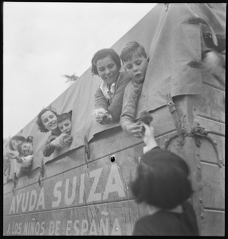 Garcia de Paredes, ein ehemaliges Kloster dient während dem Bürgerkrieg als Flüchtlingszentrum, Einsatzort der «Ayuda Suiza». Vor der Fahrt nach Valencia
