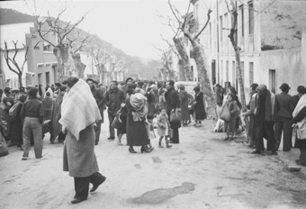 Spanische Flüchtlinge in Le Perthus
