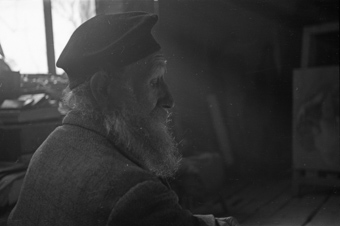 Aristide Maillol in seinem Atelier in Banyuls-sur-Mer, Südfrankreich [gehört zur Reportage «Aristide Maillol», in: Schweizer Illustrierte Zeitung, 1. April 1942]