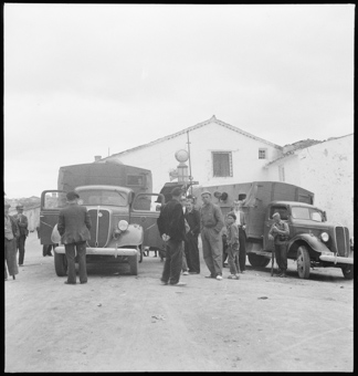 Lastwagen der «Ayuda Suiza» auf der Fahrt zwischen Madrid und Valencia