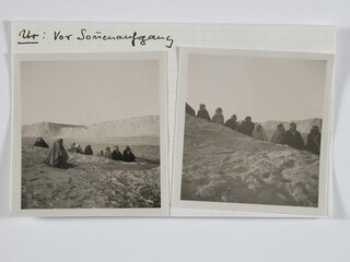 Irak, Ur: Landschaft mit Menschengruppe; Karteikarte: Menschengruppe in Landschaft