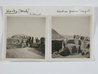 Irak, Uruk (Warka): Ausgrabungen; Karteikarte: Ausgrabungen in Uruk (Zikkurat)