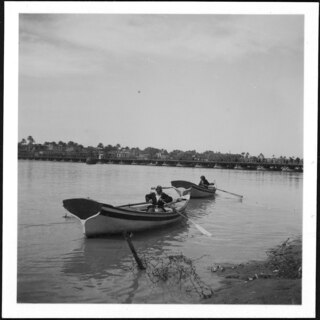 Irak, Bagdhad (Bagdad): Tigris; Boote auf Tigris