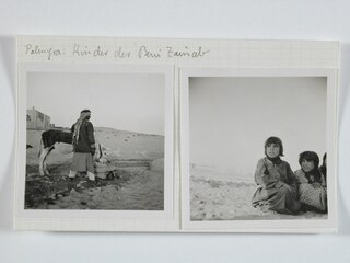 Syrien, Palmyra: Alltagsszene; Karteikarte: Esel am Brunnen; Kinder
