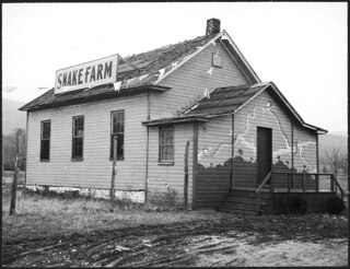 USA: Landwirtschaft; Fotografie des Gebäudes einer Schlangenfarm