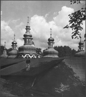 Estland, Petseri (Pechory): Kloster; Die Kuppeln des Klosters