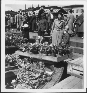 Finnland, Helsinki: Markt; Blumenstände auf dem Markt