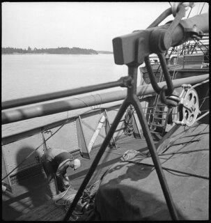 Finnland: Schiff; Blick vom Schiff auf die Seenlandschaft