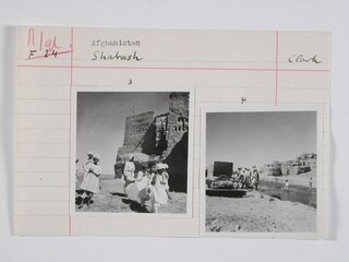 Afghanistan, Shabash (Sha Bash): Menschen; Karteikarte: Kinder neben einem Gebäude und beim Ford