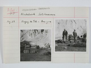 Afghanistan-Hindukusch | Hindukusch Salzkarawanen | Eingang des Tals v. Bamiyan | Aug. 39Salzkarawanen im Hindukusch | Serie 17 | Bild 2-3 | [Legende auf separatem Umschlag]