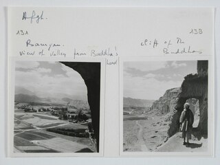 Afgh. | Bamyan. 2500 m. of alt. | View of valley from Buddha's head | Cliff of the Buddhas | [Legende von EM]
