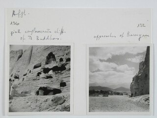 Afgh. | pink conglomerate cliffs othe the Buddhas | approaches of Bamyan | [Legende von EM]