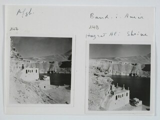Afghanistan, Band-i-Emir, Band-i-Amir (Band-e-Amir): Landschaft; Karteikarte: Ein Gebäude neben einem See