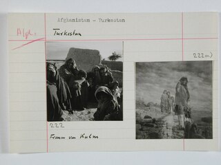 Afghanistan, Kulm (Khulm, Kholm): Menschen; Karteikarte: Sitzende Frauen und Kinder