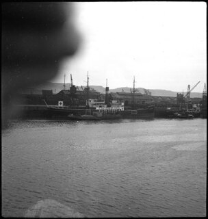 Portugal, Lissabon (Lisboa): Schiff Silva Gouveia; Blick auf ein Schiff, dass die Flagge des Roten Kreuzes trägt