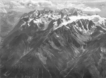 Montblanc-Massiv, Berg, Ballonaufnahme