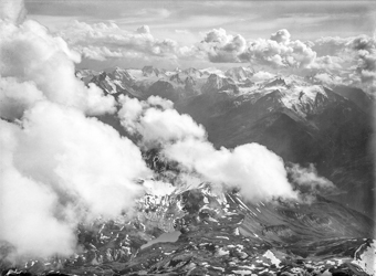 Chamonix, Alpes Perrines von Norden her, Berg, Ballonaufnahme