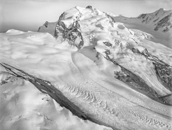 Monte Rosa-Gebiet aus 4000 m Höhe, Ballonaufnahme