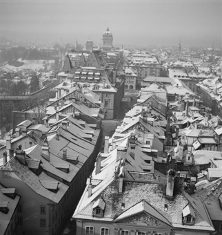 Verschneite Dächer Herrengasse und Kesslergasse, Bern