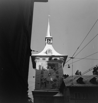 Zeitglockenturm und Apotheke zum Zeitglocken, aufgenommen aus der Marktgasse