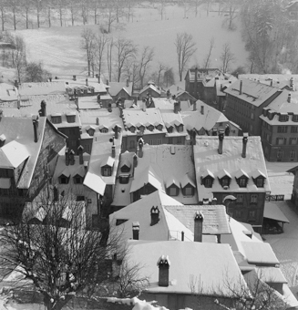 Verschneite Dächer Mattequartier, Bern