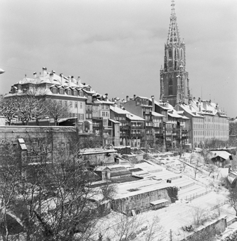 Münster und Herrengasse im Winter, Bern