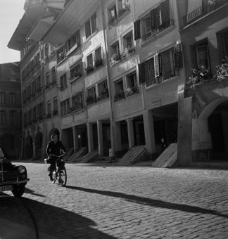 Velofahrer in der Herrengasse, Bern 