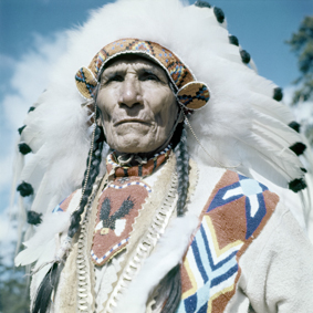 Häuptling am Indianertreffen in Banff