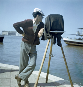 Fotograf am Ufer der Lagune von Venedig