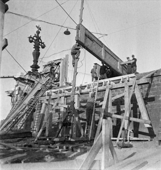 Bauarbeiten bei der Pont Lafayette